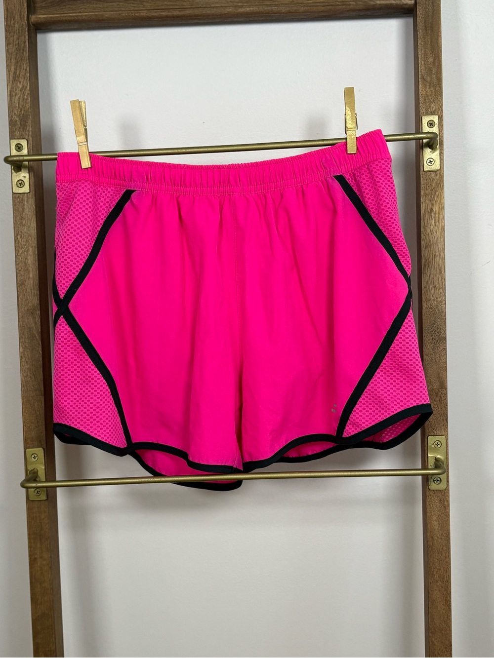 bcg Neon Pink Athletic Shorts with Black Trim